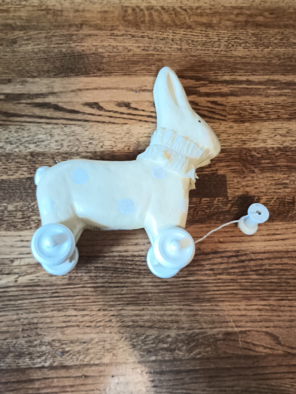 Vintage 2007 DEMDACO Spring Wishes Rabbit Pull Toy Figurine - Elaine Thomas
